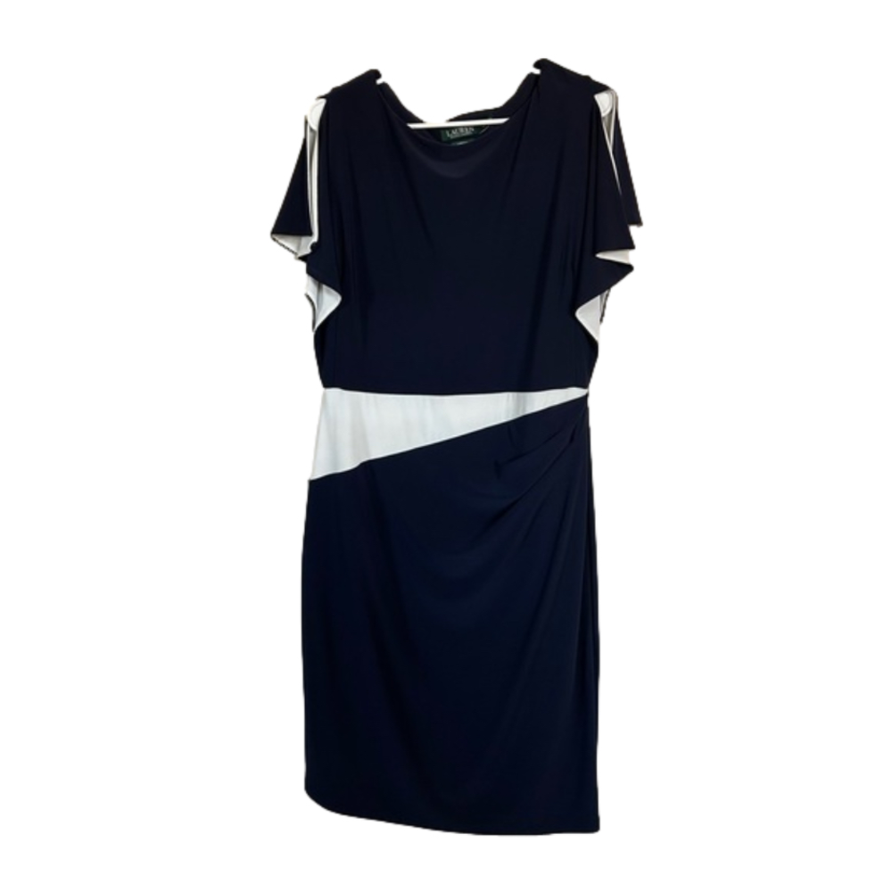 LAUREN Ralph Lauren blue & white Jersey Shift Dress